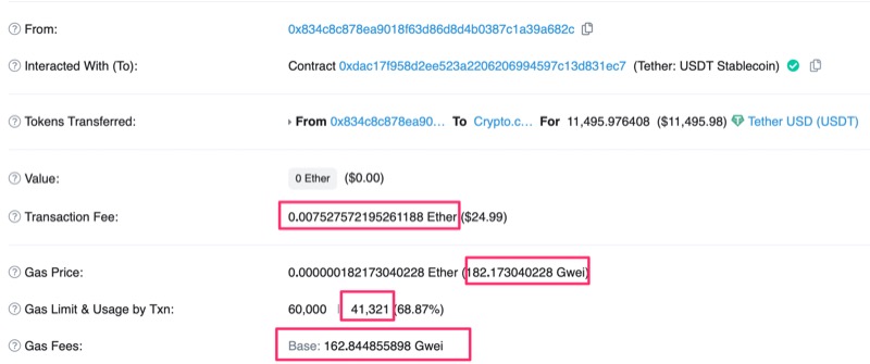 gas return calculator crypto